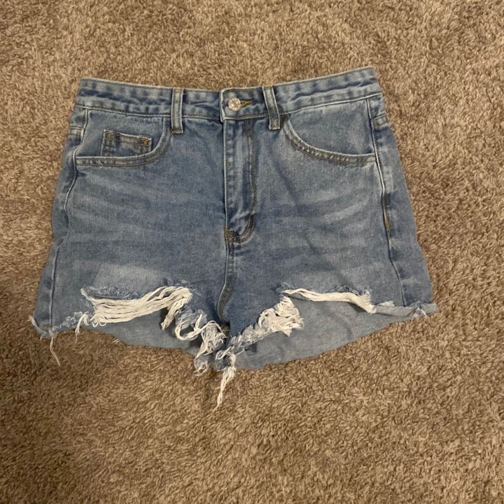 blue jean shorts